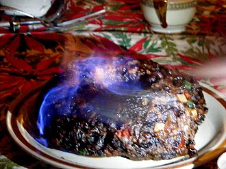 Figgy Pudding with Flaming Brandy