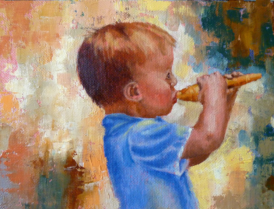 Canvassboard Painting by Carol Flatt